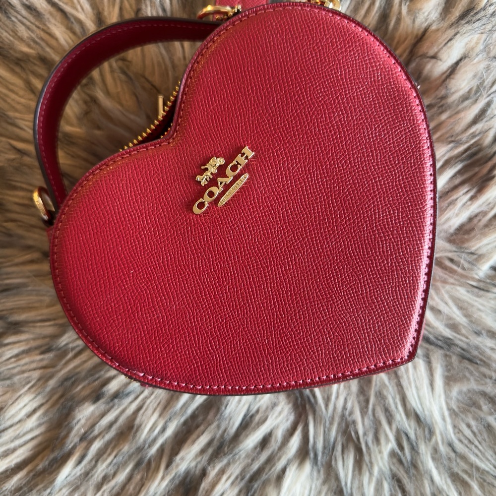 Coach Red Heart-Shaped Women's Bag